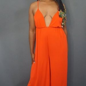 Orange/Red, Super Stretchy Romper